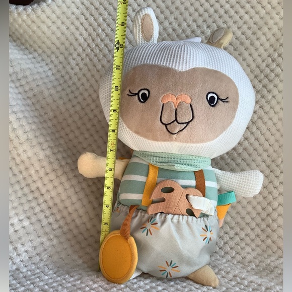 Coco Village Plush Llama Sensory Stuffed Animal Toy Mirror Crinkle Wood Teether - Picture 14 of 14